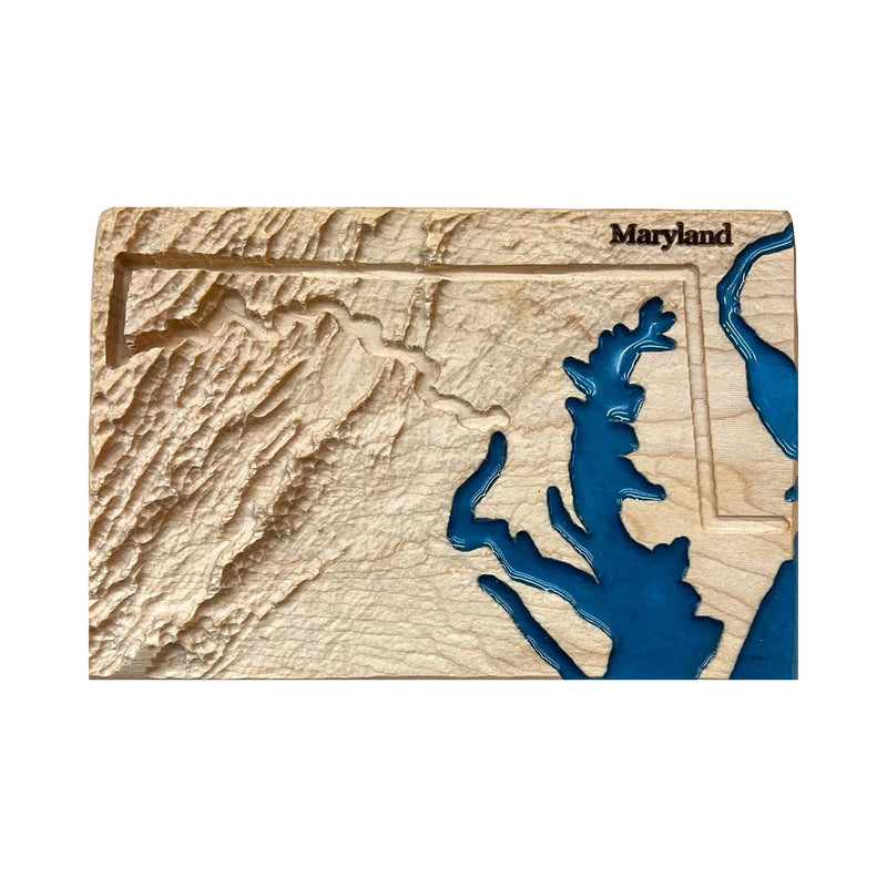 Maryland Topographic 3D Relief State Map | Maryland State Map Gift